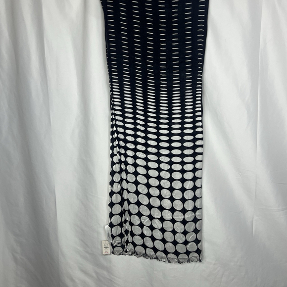 Talbots Women’s Black & White Scarf Wrap Polka Dots Classic Boho Lightweight - Picture 4 of 10